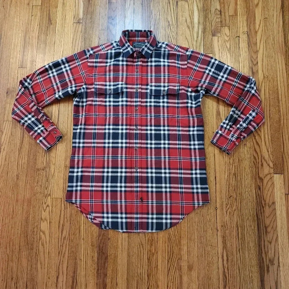 Polo Ralph Lauren Country Mens Plaid Flannel Button Down Shirt Size Medium Red - Picture 1 of 5
